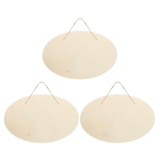 PATIKIL 未完成 木製サイン 3個セット 木工品 クラフト用ドアハンガー 壁アート装飾用 木製プラーク スタイル2 PATIKIL 未完成 木製サイン 3個セット 木工品 クラフト用ドアハンガー 壁アート装飾用 木製プラーク スタイル2