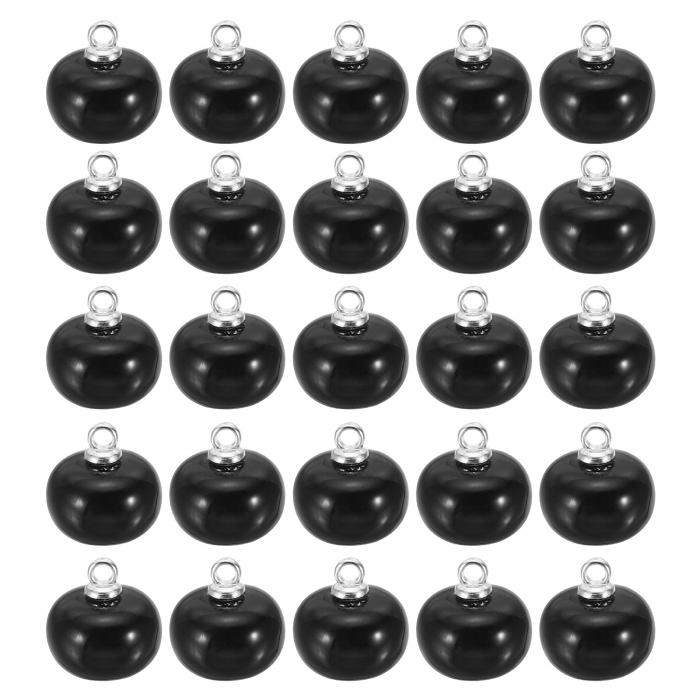 PATIKIL 10 mmパールボタン 100個 チャビーボタン 大 手作りボタン締め具 ホワイトフェイクパール シャンク付き 工芸品縫製服DIYクリスマスセーターシャツ用 シルバー 黒