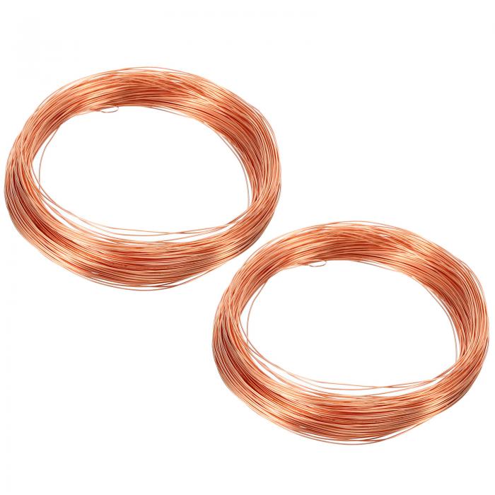 PATIKIL 99.9% 柔軟な銅線 2本入り 28ゲージ/0.3 mm 直径 25m/82ft スプール じゅん銅 クラフトワイヤ..