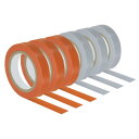 PATIKIL 10 M グリップ仕上げテープ 6個 PVC ラケット仕上げテープ ラケットアクセサリー 粘着シール テニス バドミン トン用 シルバー/オレン...