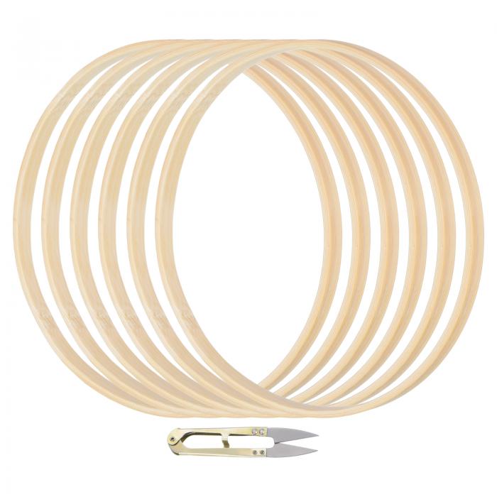 PATIKIL 10" 竹製マクラメフープ DIYクラフトドリームキャッチャーウェディング リースデコレーション..