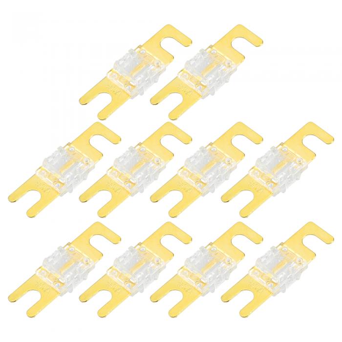 Hihaha ミニANLヒューズ80A / 車両用オーディオCDヒューズ / 耐久性 / 10個セット 金色 白