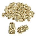 uxcell ノブ付きインサートナット 100個セット M2.5 x 6mm L x 4mm OD 3Dプリンティング用真鍮ナット 女性ねじ込みインサート 真鍮...