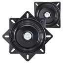 uxcell 2個セット 7" バースツール用スイベルプレート交換部品 ボールベアリング付きシートスイベルベース 最大300ポンドの耐荷重 黒