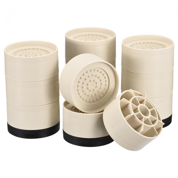 uxcell ラウンド家具リフター4セット 高さ5.12"調節可能なベッドリフトリフター テーブル デスク ソフ..