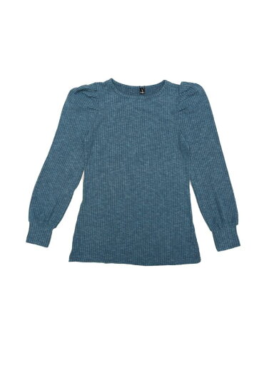 Allegra K レディース パフスリープ 長袖 チュニック トップス ニットトップス クルーネック カジュアル プルオーバー ブルー L Allegra K レディース パフスリープ 長袖 チュニック トップス ニットトップス クルーネック カジュアル プルオーバー ブルー L