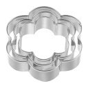 uxcell 3個セットのクッキーカッター キッチンベーキング用の花形ステンレス製ビスケットクッキーカッター