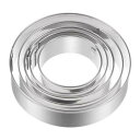 uxcell 5個セットのクッキーカッター キッチンベーキング用の丸い形状のステンレス製ビスケットクッキーカッター