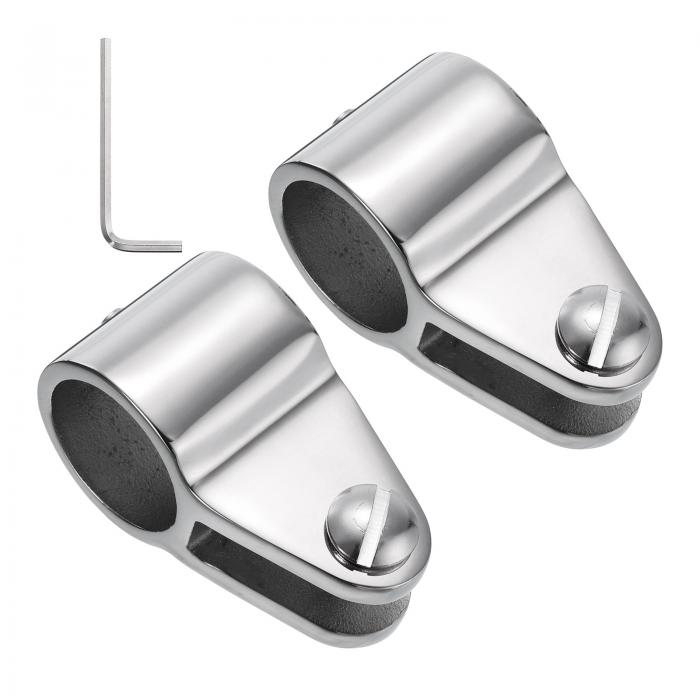 uxcell 2個セット バイミニ トップジョウスライド 7/8インチ ステンレススチール316 マリンハードウェア ボートバイミニレールマウントフィッティング L字六角レンチ付き 7/8インチ O.D. チューブ用