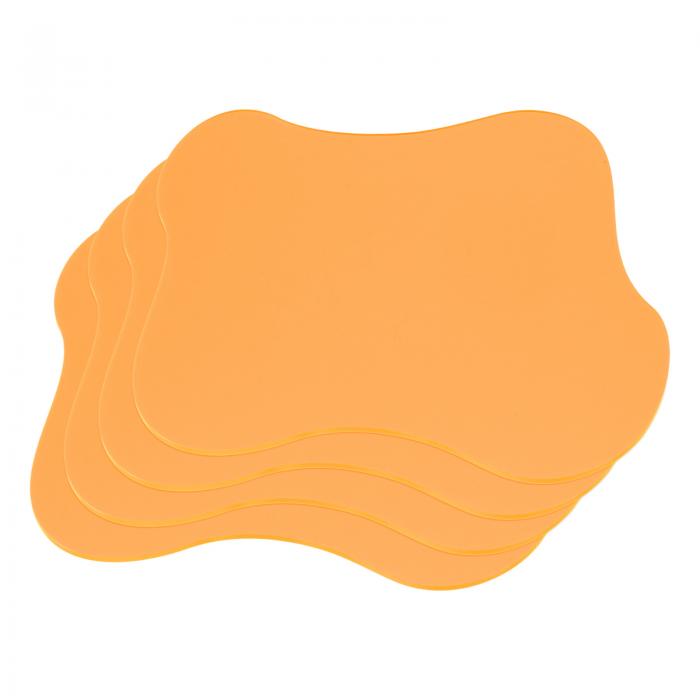 uxcell 4個セットのアクリル製不規則なコースター クリエイティブな雲の形のコーヒーカップコースター キッチンバー用のダイニングテーブルオーナメント オレンジ色（7x6