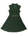 Allegra K ノースリーブドレス スプリットネック エレガントワンピース レディース グリーン M