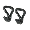 uxcell ラチェットダブルJストラップフック 1"タイダウンストラップウェビング用 車両トラ ックトレーラー用 2個入り 黒プラスチックコーティング 最大荷重3306ポンド