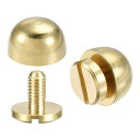 uxcell 10x6mm 丸いスタッズリベット 財布 ハンドバッグ フィート ブ ラス レザークラフト スクリューバックリベット DIY 8セット