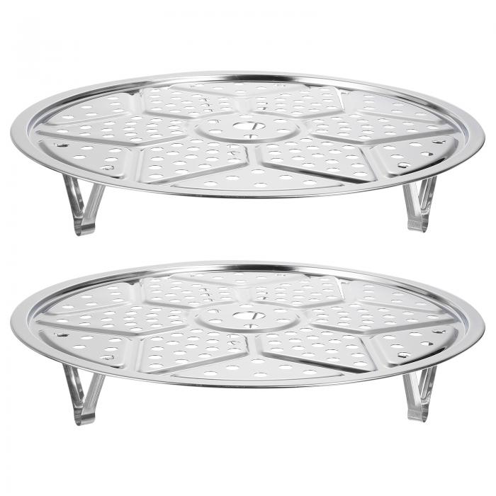 uxcell ステンレス製スチーマーラッ クとスタンド 11"の鍋用スチームトレイ インスタント圧力鍋用 シル..