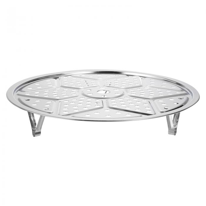 uxcell ステンレス製スチーマーラッ ク3個セット スタンド付き 11" 鍋用スチームトレイ インスタント圧..