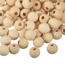 uxcell 200個入り 20mm 天然木スペーサービーズ 8mm 大口径 未仕上げの丸い木製ビーズ DIYクラフト 宝石作り ブレスレット用