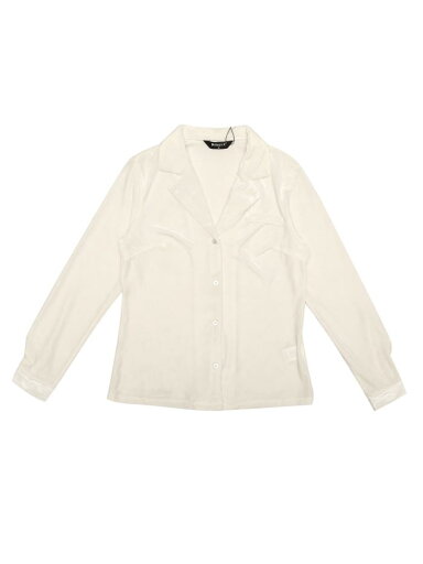 Allegra K シャツ トップス V ネック長袖 ボタン ダウン レトロ ベルベット レディース ホワイト S Allegra K シャツ トップス V ネック長袖 ボタン ダウン レトロ ベルベット レディース ホワイト S