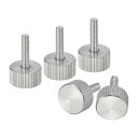 uxcell M3x12mm ニュル付きサムネジ 5個 304ステンレス製フラットニュル付きヘッド完全にスレッドされたサムネジボルトグリップノブファスナー(4)