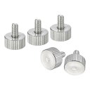 uxcell M4x8mm ニュル付き親指ねじ 5個セット 304ステンレス製フラットニュル付きヘッド完全にスレッドされた親指ねじボルト グリップノブ ファスナー(4)