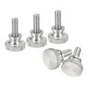 uxcell M4x10mm ニードル付きねじ 5個セット 304ステンレス製 フラットニードルヘッドねじ ボルト ショルダーグリップノブ付き ファスナー(4)