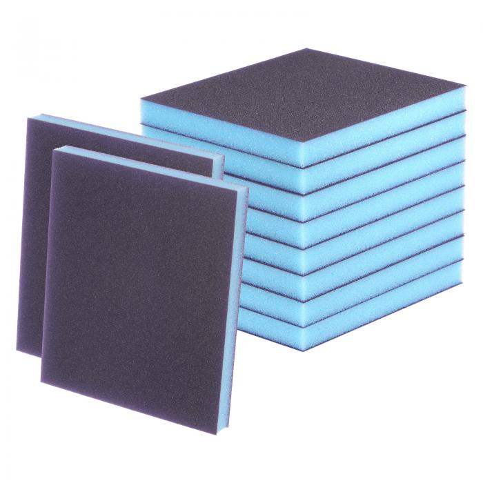 uxcell 10個 サンディングスポンジブロック 800-1000グリット ハンドブロック 120x100x12mm ブルー＆パ..