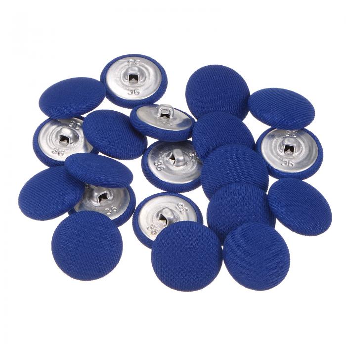 uxcell 20個36Lの布地カバーボタン 23mmの丸い金属シャンクボタン スーツ ドレス レディースシャツ用 深い青