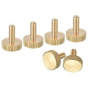 uxcell M3x8mm ニードル付きネジ 6個セット フラットなニードル付きヘッド 全ネジ 真鍮製 ニードルネジ ボルト グリップノブ ファスナー