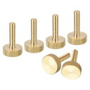 uxcell M4x16mm ニードルネジ 6個 フラットなニードルヘッド 全ねじ 真鍮製 ニードルネジ ボルト グリップノブ ファスナー