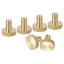 uxcell M6x10mm ニードル付きネジ 6個 フラットなニードル付きヘッド 全ねじ 真鍮製 ニードル付きネジ ボルト グリップノブ ファスナー