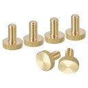 uxcell M6x12mm ニードルネジ 6個 フラットなニードルヘッド 全ねじ 真鍮製 ニードルネジ ボルト グリップノブ ファスナー