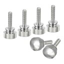 uxcell M3x12mm ニュル付き親指ねじ 6個 ニッケルメッキ仕上げの真鍮製ニュル付き親指ねじボルト シルバートーン(4)