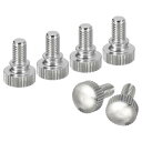 uxcell M5x8mm ニュル付き親指ねじ 6個 真鍮製ニュル付き親指ねじボルト シルバートーン(4)