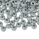 uxcell 300個入り 8mm カラフルな天然木ビーズ 大きな穴のある丸い木製スペーサービーズ DIYクラフト 宝石作り用ブレスレット(グレー)