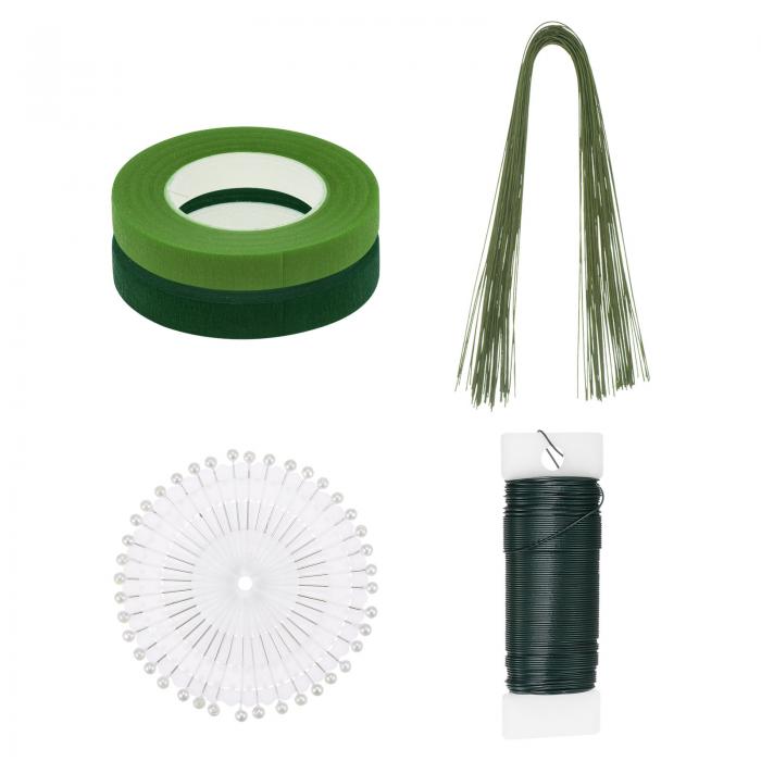 uxcell フローラルアレンジメントキット 30ヤードのフローラルテープとパールコサージュピン フローラ..