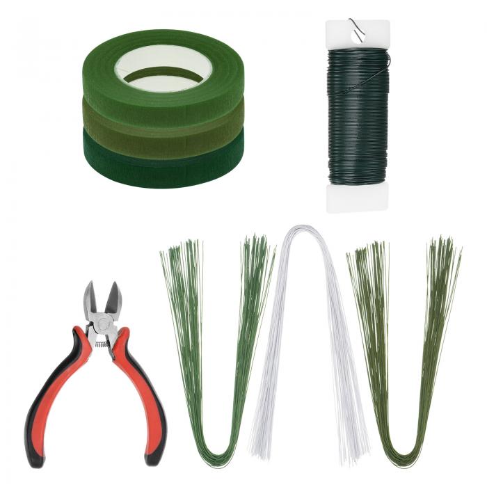 uxcell フローラルアレンジメントキット フローラルテープとワイヤーカッター3巻30ヤード フローラルス..
