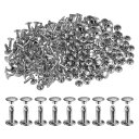 uxcell 300セットのレザーリベット 12 x 8mm メタルダブルキャップリベット スナップスタッズ ファスナー レザークラフト DIY 修理装飾用 シ...