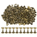 uxcell 300セットのレザーリベット 6 x 6mm メタルダブルキャップリベットスナップスタッズファスナーリベット ブロンズ色