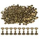 uxcell 300セットのレザーリベット 8 x 8mm メタルダブルキャップリベットスナップスタッズファスナー レザークラフトDIY修理装飾用 ブロンズ色