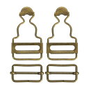 uxcell オーバーオールバックル 2セットのレトロメタルサスペンダー交換バックル 28mm(1-1/8")の内幅 ズボン 綿ジャケット ジーンズ用 ブロンズ色