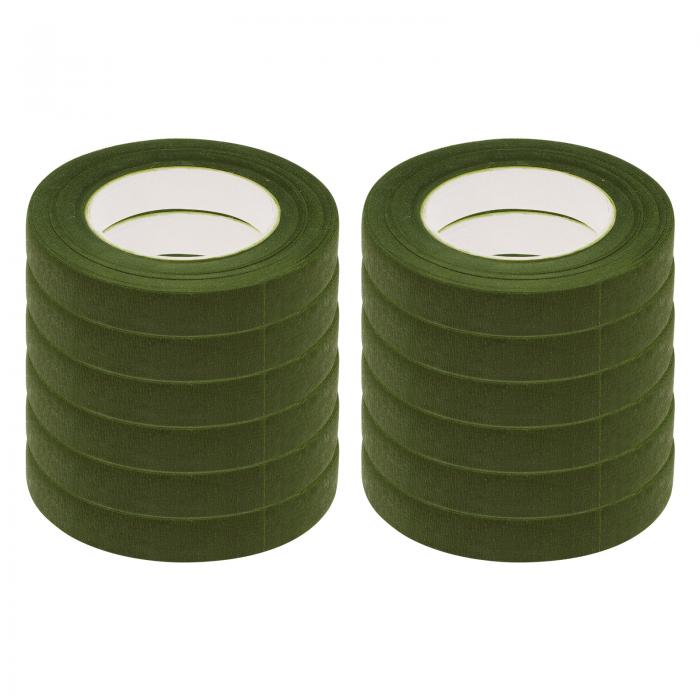 uxcell フローラルテープ 1/2" 30ヤード 12巻セット 花の接着防水テープ 花束作り 結婚式 ブーケラッピング クラフト フローリストテープ ファーン緑