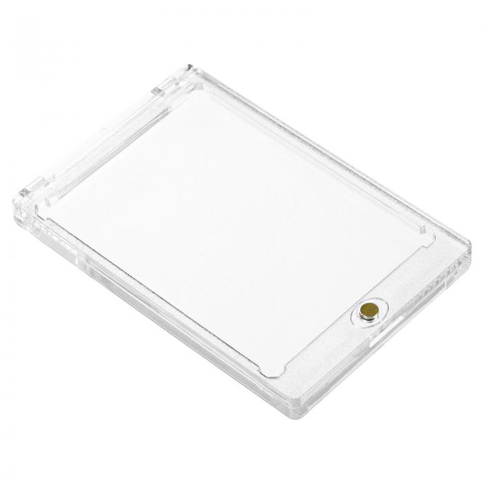 PATIKIL 4"x3"x0.35" マグネット式カードホルダー 100PTハードプラスチック製クリアトレーディングカードプロテクター スポーツカード 野球カード スタンダードカード収納用 金