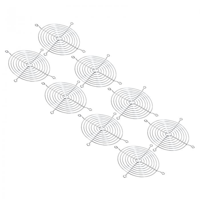 PATIKIL 120mm 換気扇フィルター ベントグリル保護カバー グリルガード 8枚 メタル 120 x 120mmファン保護用 DIY用 シルバー
