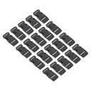 PATIKIL プラスチックバックル 80個 クイックサイドリリースクリップ ストラップ ウェビング ベルト 手芸 バックパック修理 縫製プロジェクト用 ブラック 16 mm