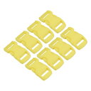 PATIKIL プラスチックバックル 8個入り クイックサイドリリースクリップ ストラップ ウェビング ベルト クラフト バックパックの修理 縫製プロジェクト用 イェロー 11 mm