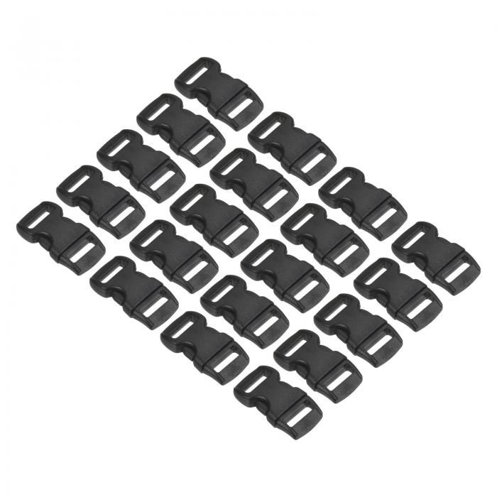 PATIKIL プラスチックバックル 40個入り クイックサイドリリースクリップ ストラップ ウェビング ベルト クラフト バックパックの修理 縫製プロジェクト用 ブラック 11 mm