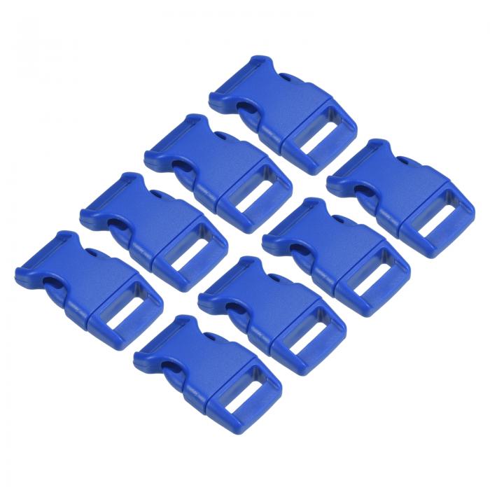 PATIKIL プラスチックバックル 8個 クイックサイドリリースクリップ ストラップ ウェビング ベルト 手芸 バックパック修理 縫製プロジェクト用 ブルー 16 mm