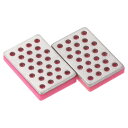 PATIKIL 1.2"x0.8" 500グリットの細かいスキー・スノーボード用ダイヤモンド砥石 2個セットのスキーエッジシャープナーダイヤモンドエッジファイル フクシャ色
