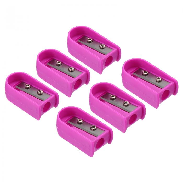 PATIKIL 鉛筆削り 6個セット プラスチック製手動鉛筆削り オフィス 教室 アートペイント用 シングルホール鉛筆削り 赤色