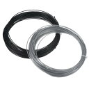 PATIKIL 15L 39ft 1.35mm テニスストリング 2パック テニスラケットストリング ナイロン ソフトスレッド 高弾性 耐久性あり 黒/グレー