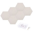 PATIKIL フェルト掲示板 12"x10" 6パックのセルフアドヒーシブヘキサゴンフェルトタイル ホームオフィス レコーディングスタジオ ゲームルーム用の音響壁パネル ライトキャメル